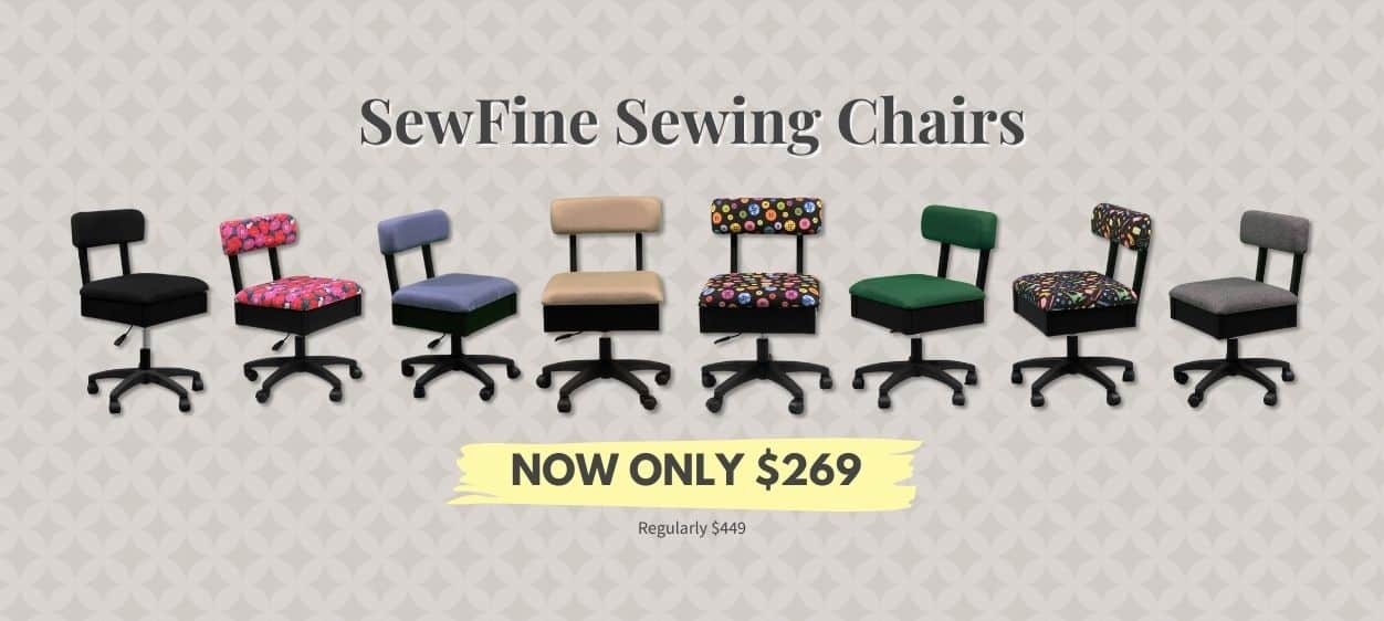 Buy a Hideaway Deluxe Sewing Cabinet and get a FREE SewFine Sewing Chair!