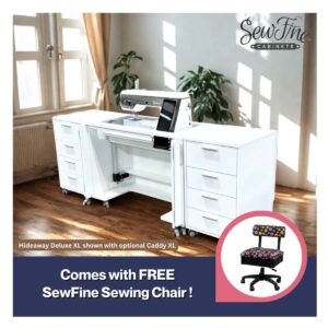 Sew Fine Hideaway Deluxe XL Cabinet with Caddy main product image with logo