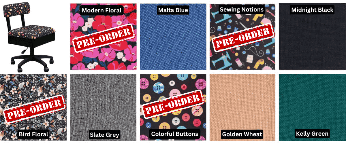 Sew Fine chair color options