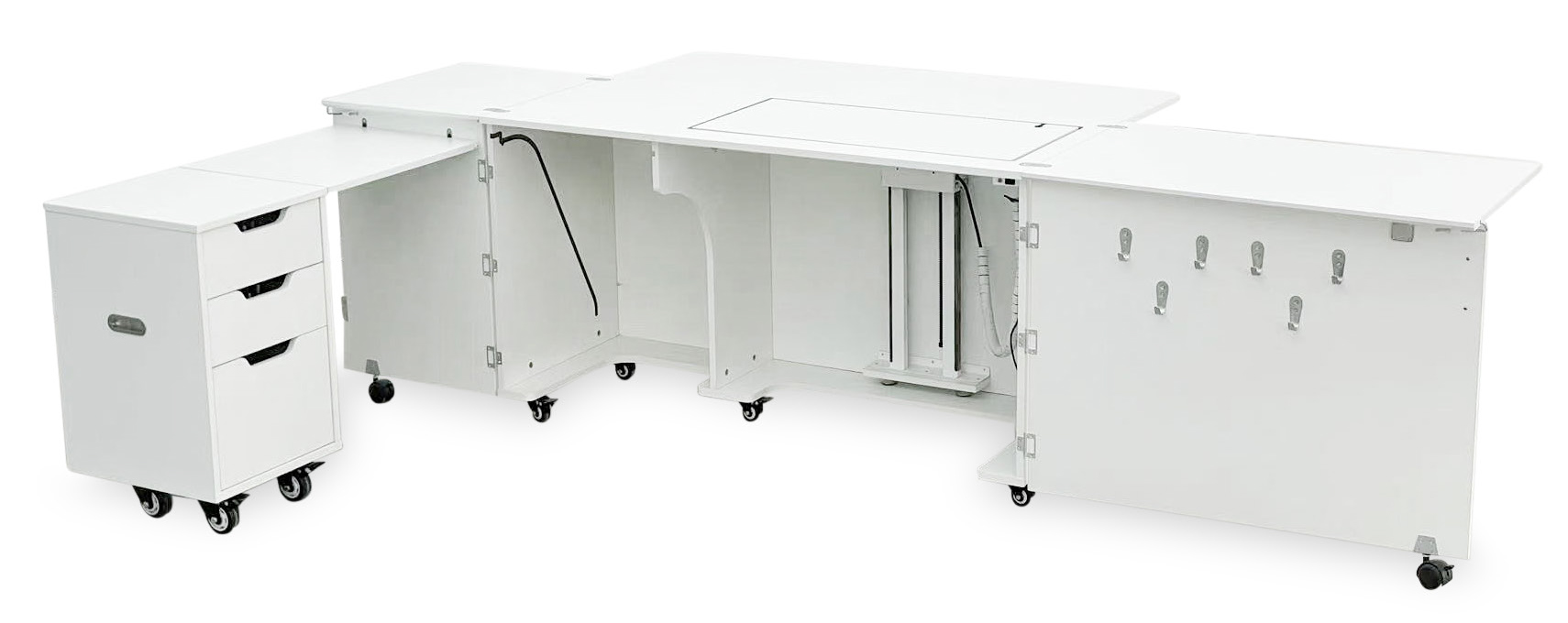 Arrow Outback Electric fully opened with leaves extended and caddy rolled out