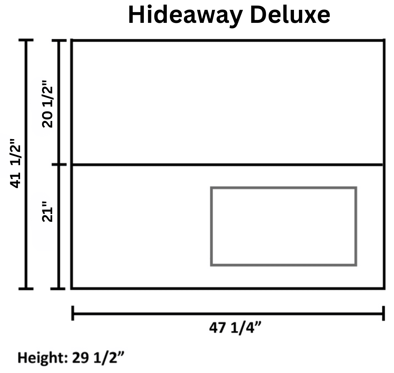 Hideaway Deluxe Sewing cabinet dimensions visual aid
