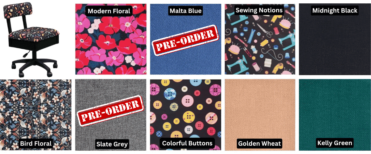 Sew Fine chair color options