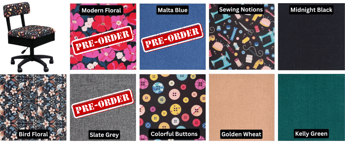 Sew Fine chair color options
