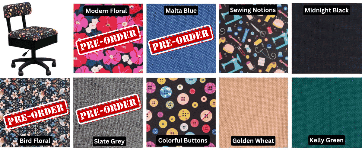 Sew Fine chair color options