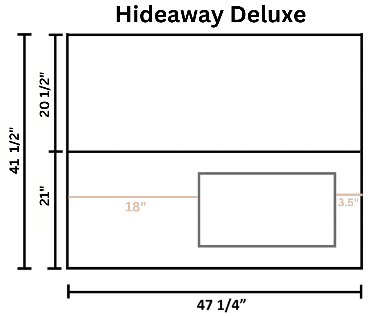 Hideaway Deluxe Sewing cabinet dimensions visual aid