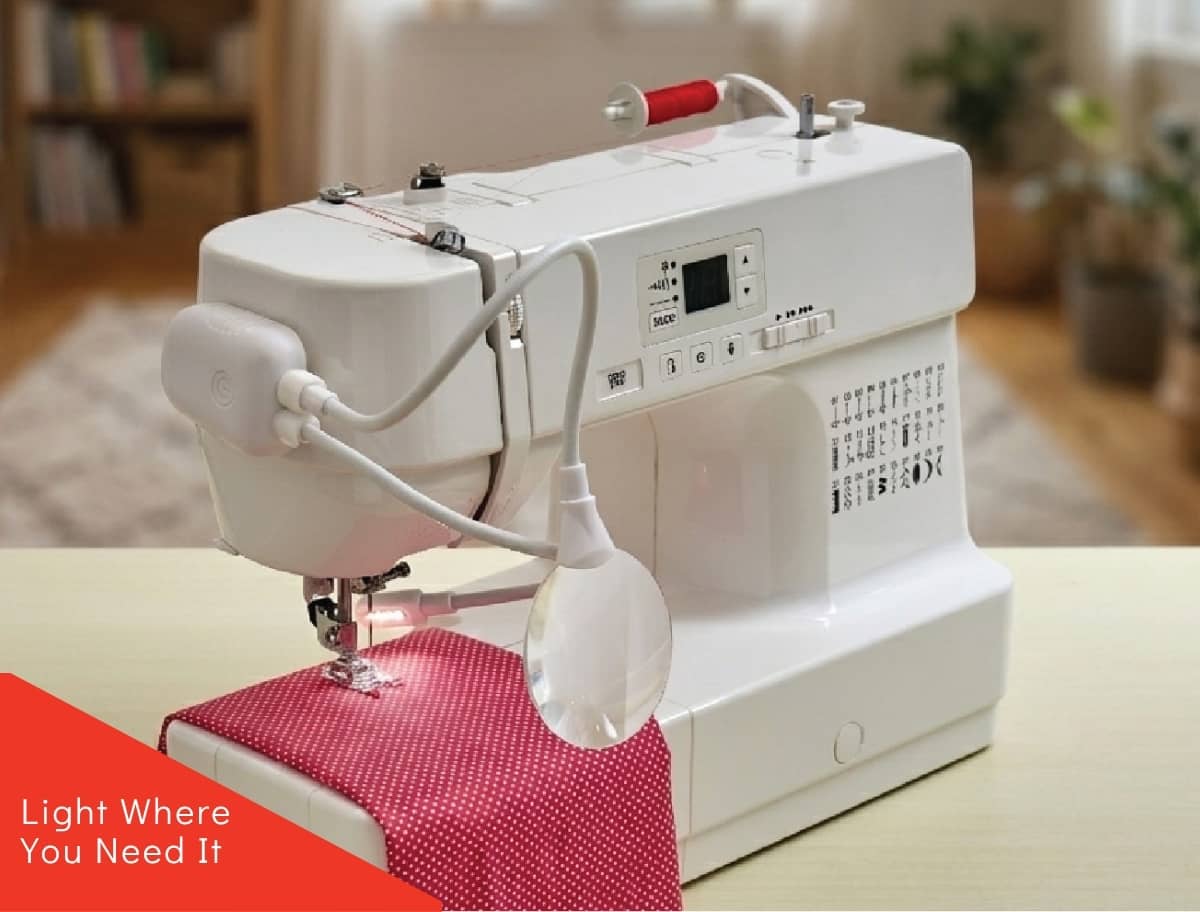SewFine Magnifier in use on a sewing machine