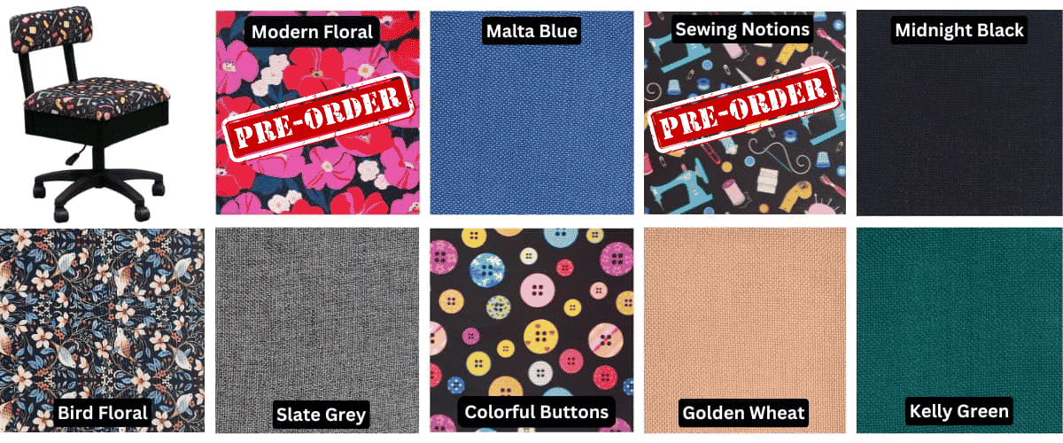 Sew Fine chair color options